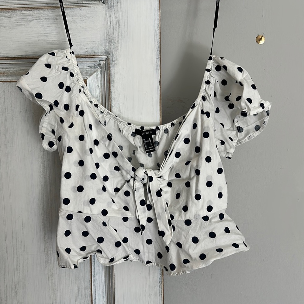 Forever 21 Poka Dot Crop Top